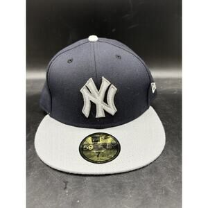NEW YORK YANKEES MLB NEW ERA 5950 NAVY GRAY BRIM NYY UNDER BRIM FITTED HAT 7 1/2